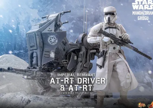 Star Wars: The Mandalorian & Grogu Movie Masterpiece Set de Figuras 1/6 Imperial Remnant AT-RT Driver & AT-RT 60 cm