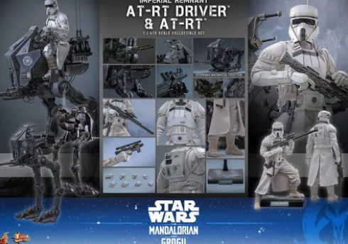 Star Wars: The Mandalorian & Grogu Movie Masterpiece Set de Figuras 1/6 Imperial Remnant AT-RT Driver & AT-RT 60 cm