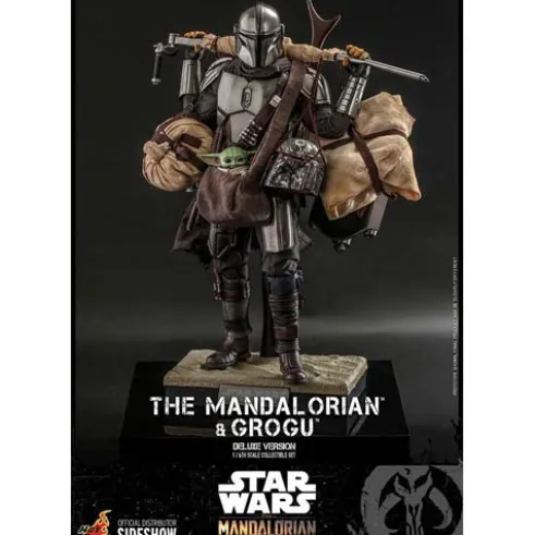 Star Wars The Mandalorian Pack de 2 Figuras 1/6 The Mandalorian & Grogu Deluxe Version 30 cm Hot Toys