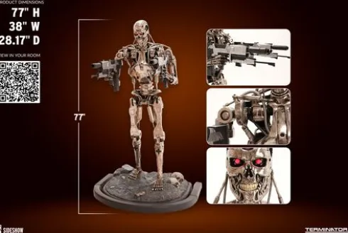 Terminator 2 Estatua tamaño real T-800 Endoskeleton Versión 2 190 cm