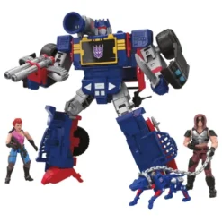 Transformers x G.I. Joe Figuras Decepticon Soundwave Dreadnok Thunder Machine with Zarana & Zartan
