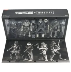 Universal Monsters x Teenage Mutant Ninja Turtles pack de 4 Figuras Turtles Black & White 18 cm