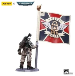 Warhammer 40k Figura 1/18 Astra Militarum Cadian Command Squad Veteran with Regimental Standard 12 cm