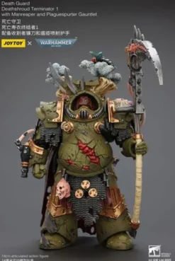 Warhammer 40k Figura 1/18 Death Guard Deathshroud Terminator 1 with Manreaper and Plaguespurter Gauntlet 14 cm