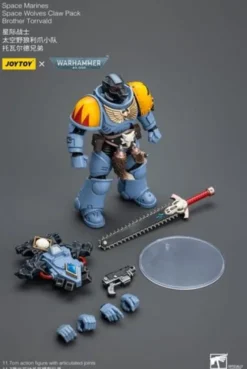 Warhammer 40k Figura 1/18 Space Marines Space Wolves Claw Pack Brother Torrvald 12 cm