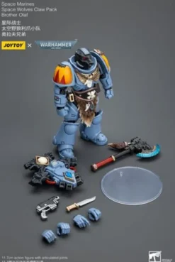 Warhammer 40k Figura 1/18 Space Marines Space Wolves Claw Pack Brother Olaf 12 cm